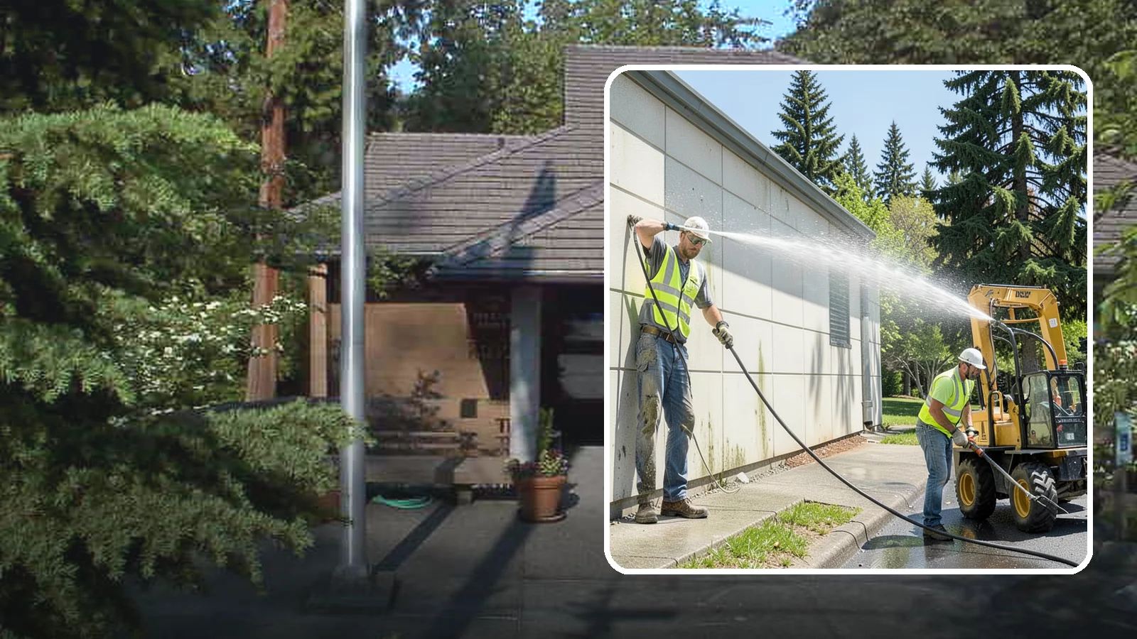 Building Washing in Yarrow Point, King County, WA - Exterior washing that removes mildew, algae, and grime from public building facades.