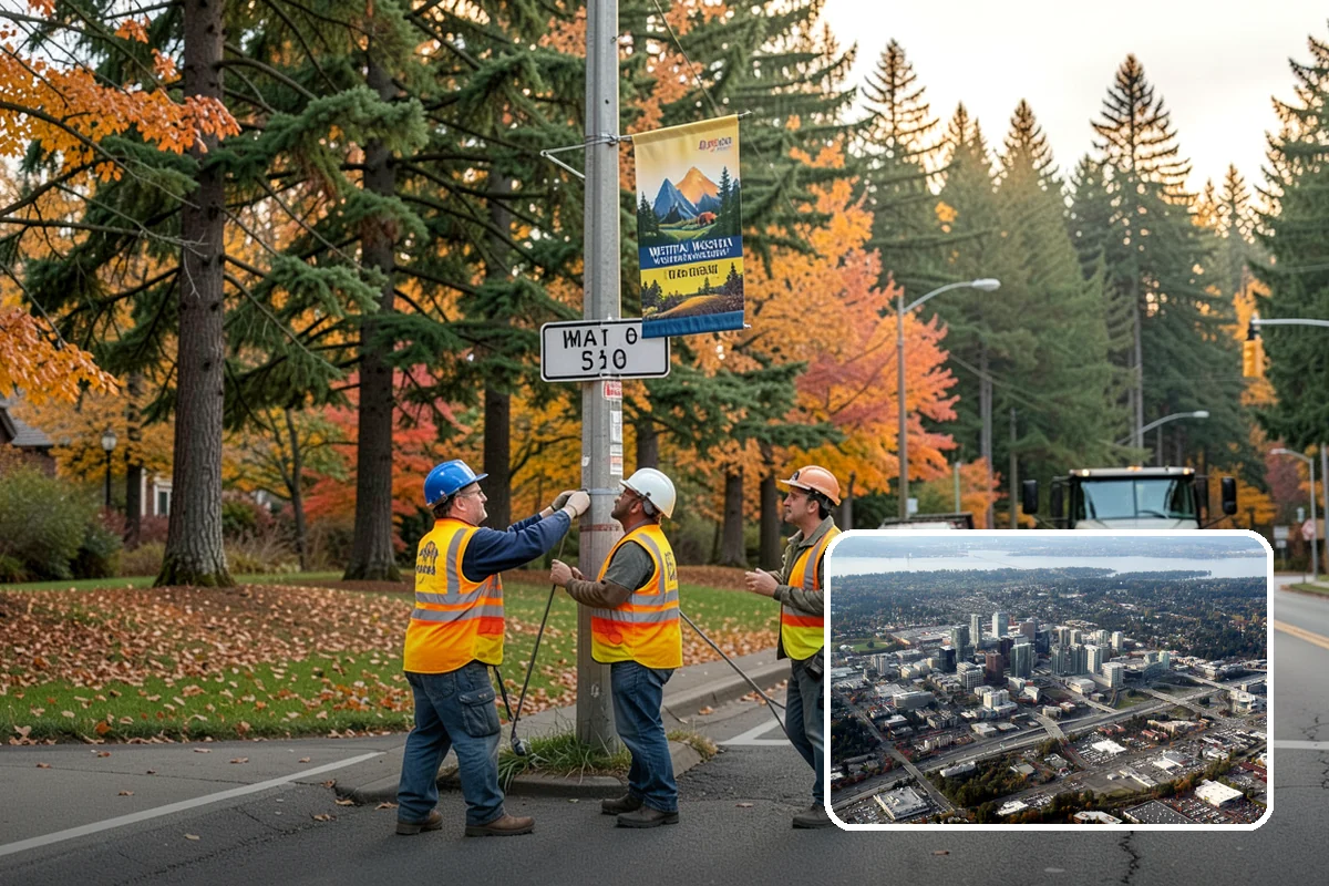 Bulletin Board Installation in Bellevue, King County, WA - Gives the public a protected, official posting location