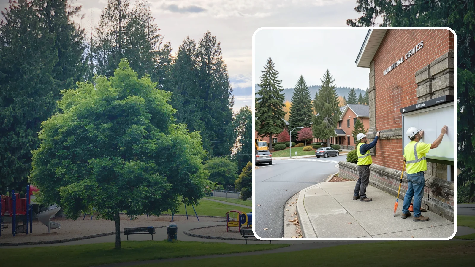 Bulletin Board Installation in Bonney Lake, Pierce County, WA - We install public bulletin boards and posting cases at civic buildings, parks, and community centers.