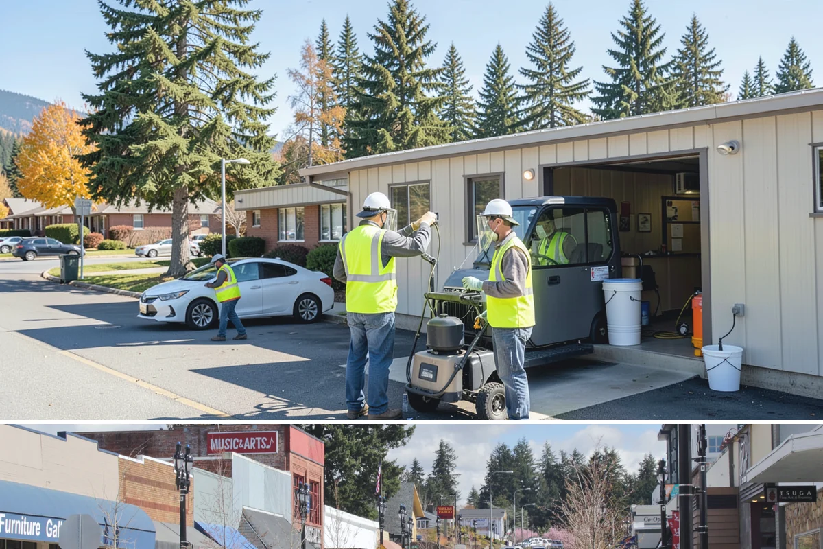 Bulletin Board Installation in Bothell, King County, WA - Interior and covered installations proceed year-round