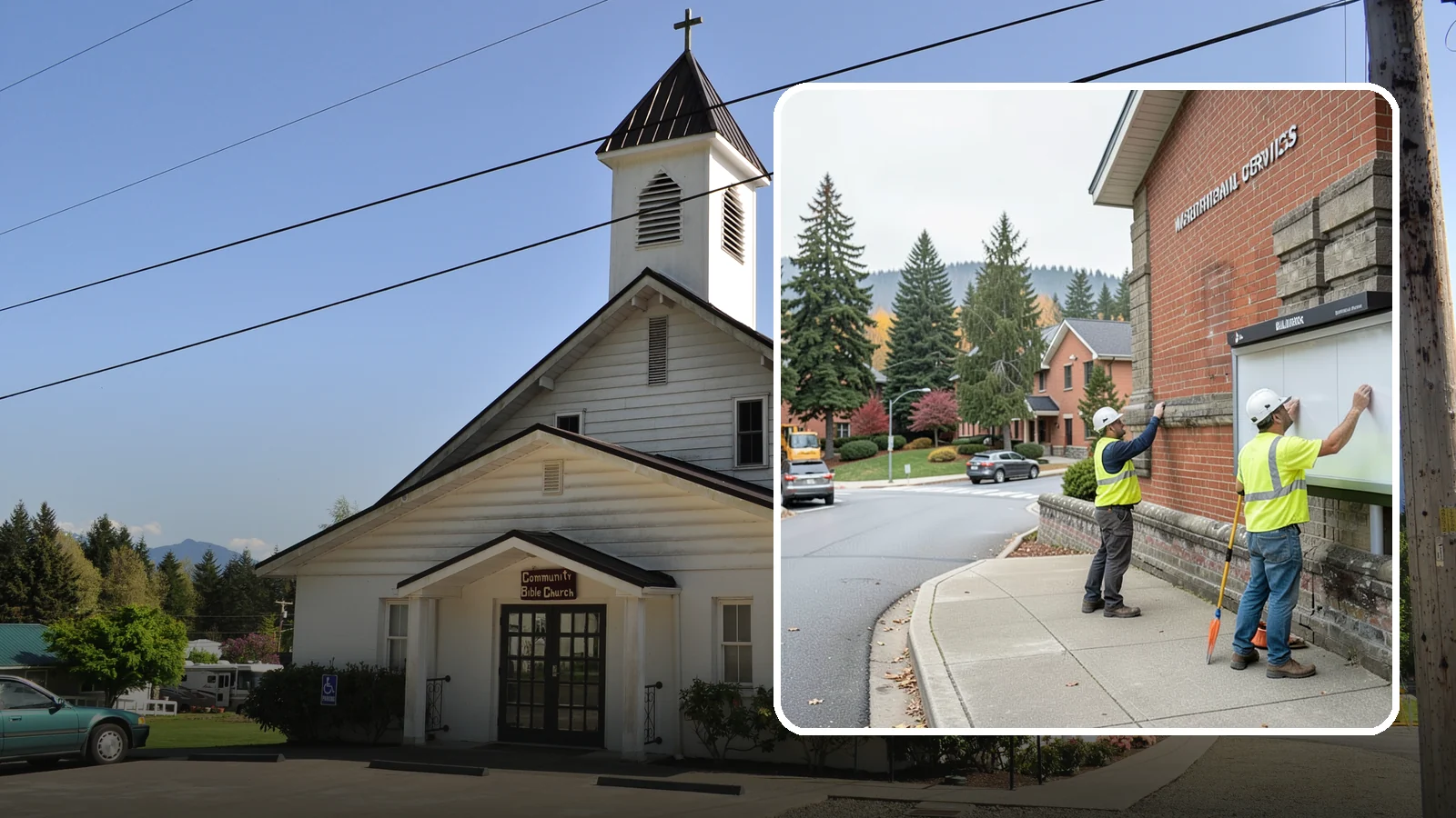 Bulletin Board Installation in Concrete, Skagit County, WA - We install public bulletin boards and posting cases at civic buildings, parks, and community centers.