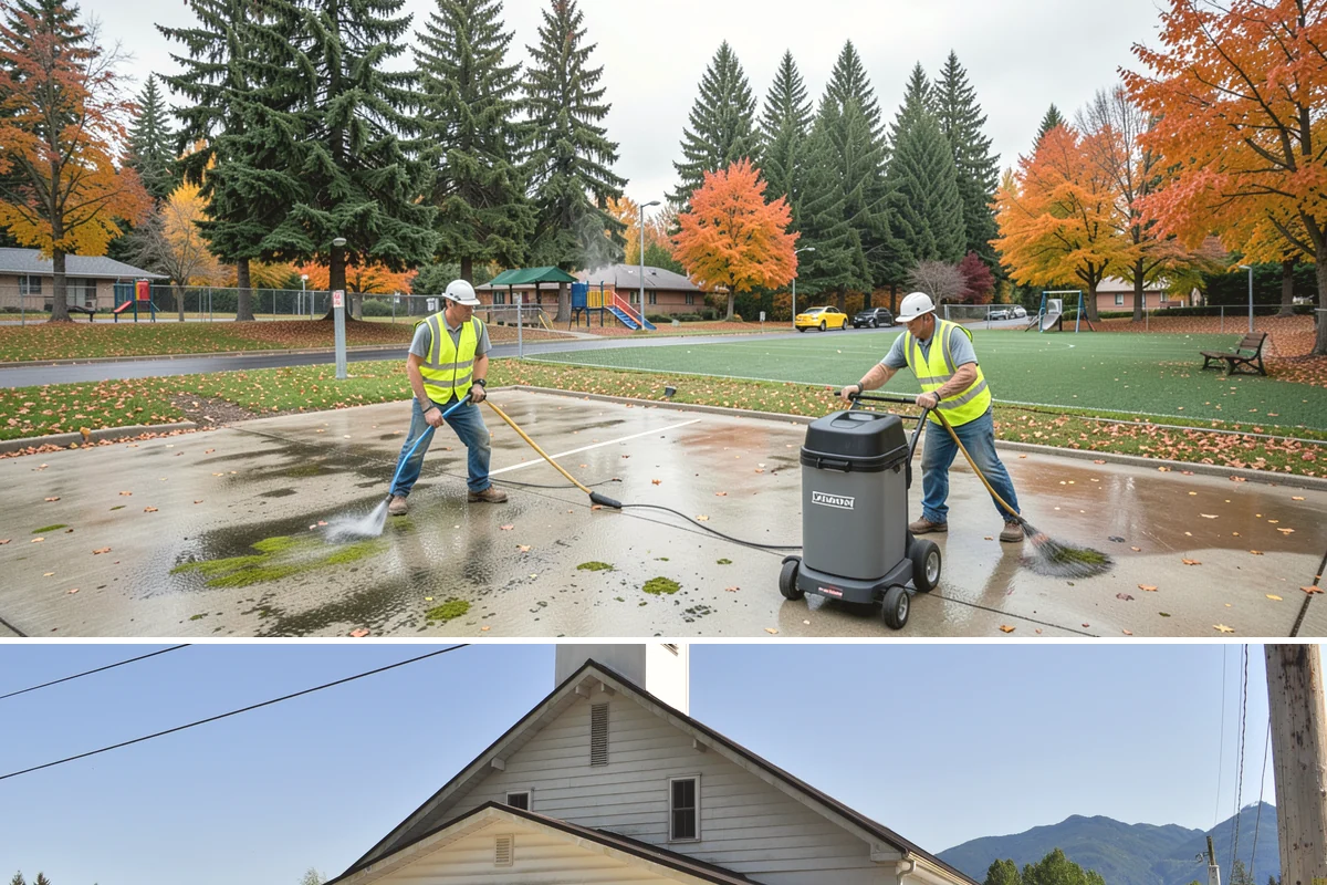 Bulletin Board Installation in Concrete, Skagit County, WA - Interior and covered installations proceed year-round