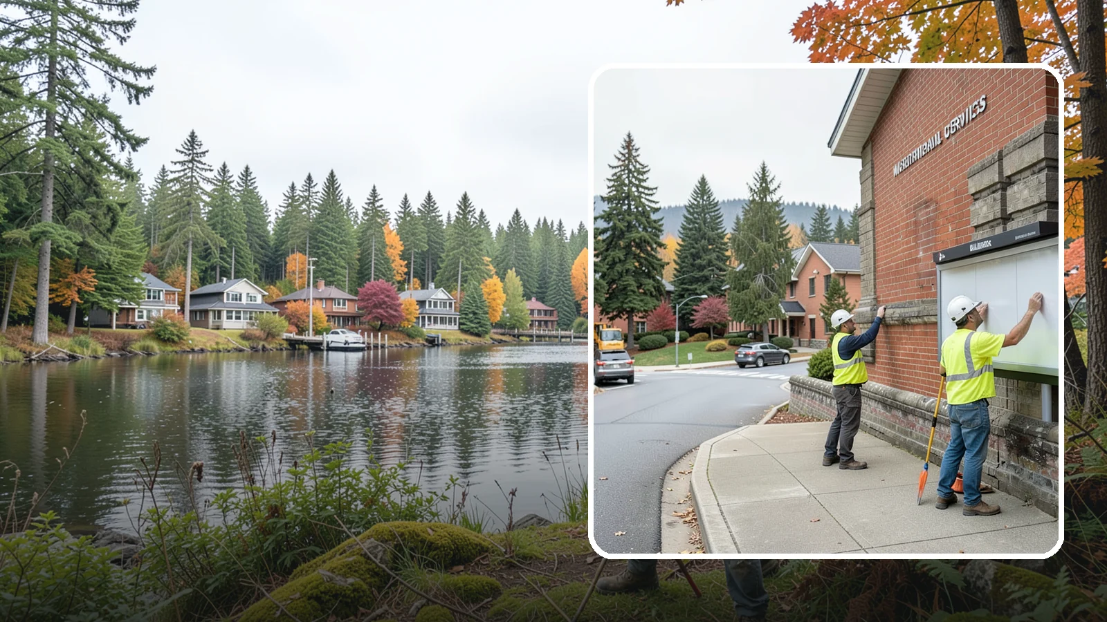 Bulletin Board Installation in La Conner, Skagit County, WA - We install public bulletin boards and posting cases at civic buildings, parks, and community centers.