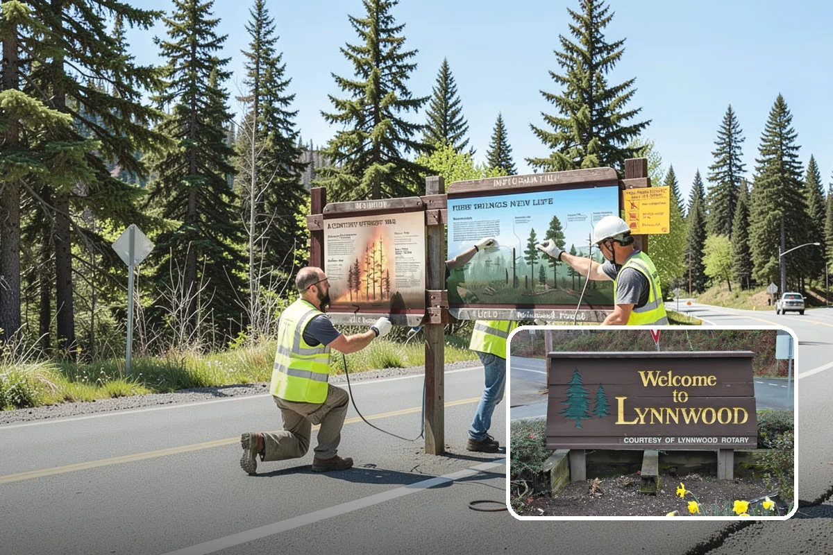Bulletin Board Installation in Lynnwood, Snohomish County, WA - Gives the public a protected, official posting location