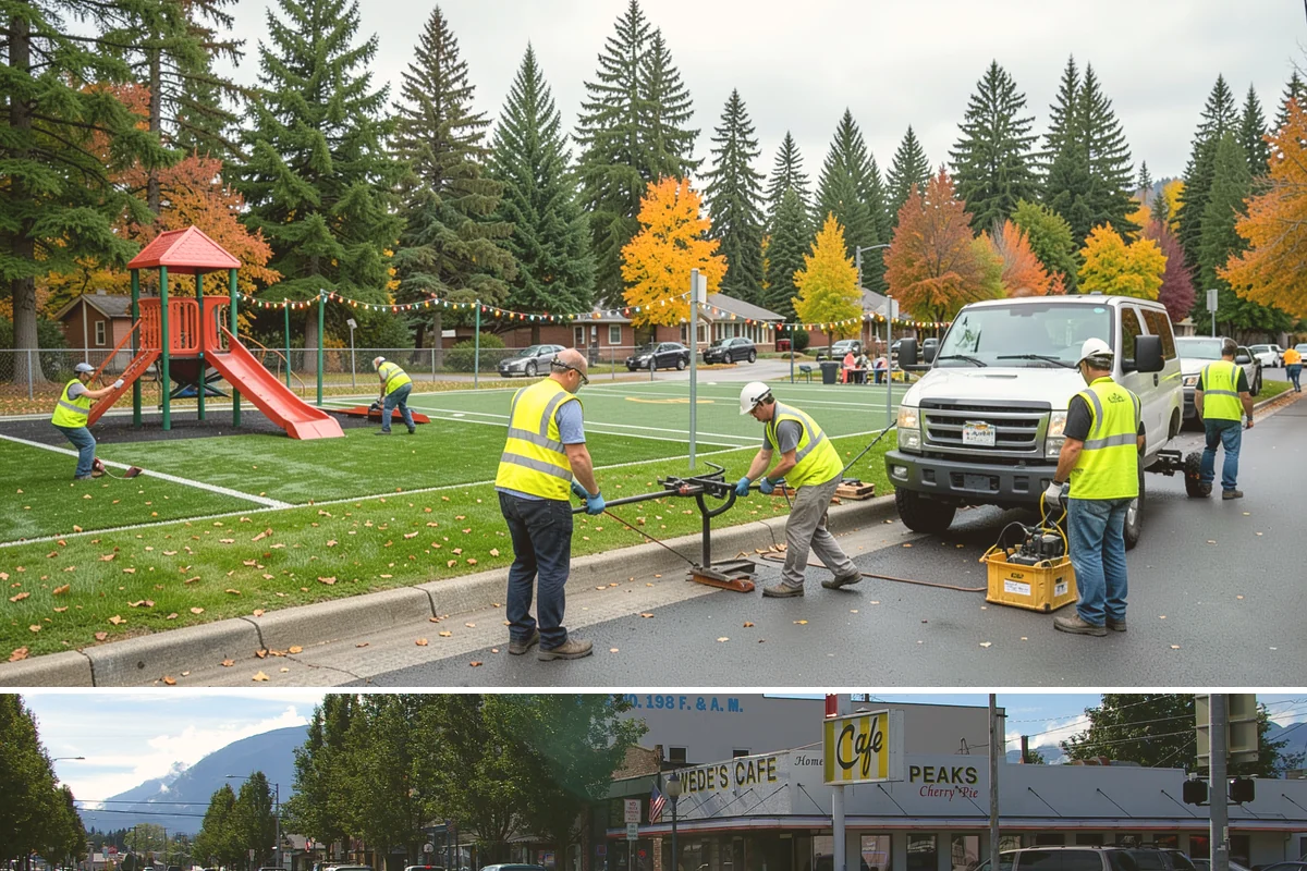 Bulletin Board Installation in North Bend, King County, WA - Interior and covered installations proceed year-round