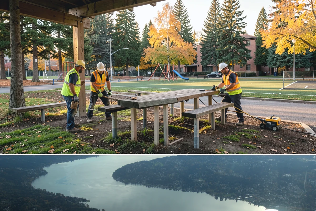 Bulletin Board Installation in Sammamish, King County, WA - Interior and covered installations proceed year-round