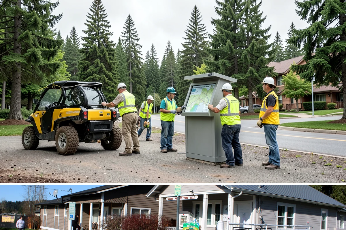 Bulletin Board Installation in South Prairie, Pierce County, WA - Interior and covered installations proceed year-round