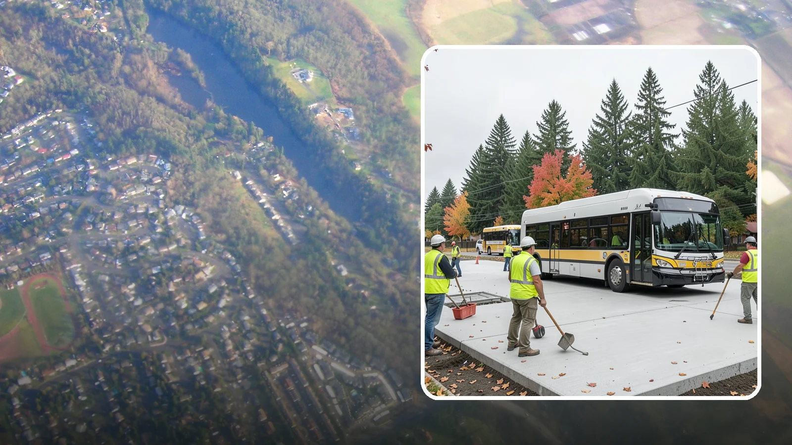 Bus Pad Construction in Algona, King County, WA - Heavy-duty concrete bus pads that replace rutted asphalt at transit stops and layover zones.