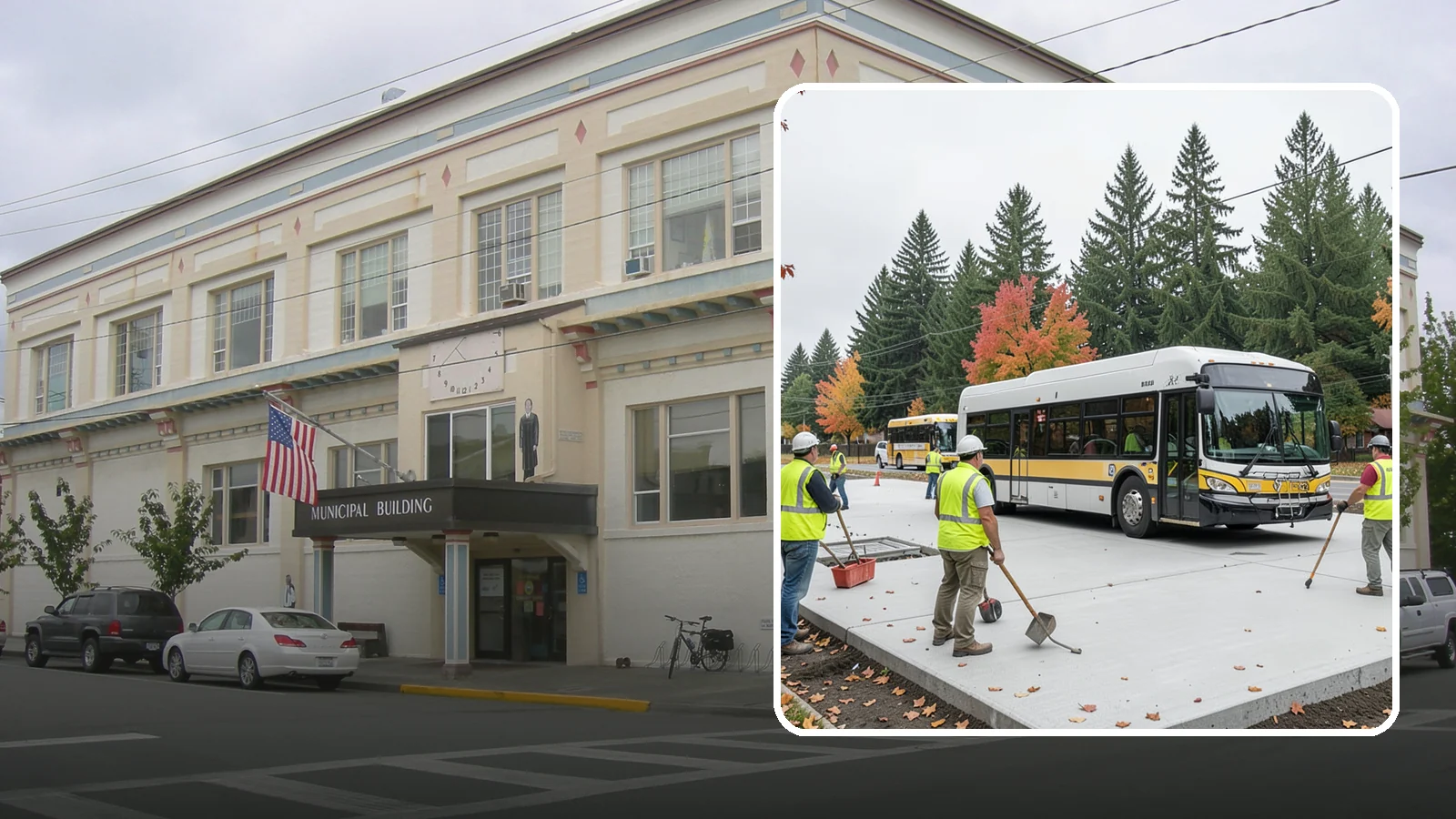 Bus Pad Construction in Anacortes, Skagit County, WA - Heavy-duty concrete bus pads that replace rutted asphalt at transit stops and layover zones.