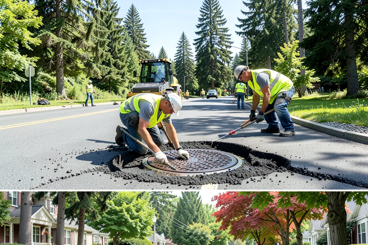Bus Pad Construction in Beaux Arts Village, King County, WA - Summer construction takes advantage of longer dry windows and lighter ridership on many routes for smoother closures.