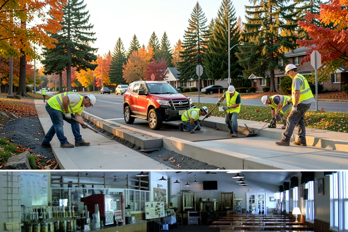 Bus Pad Construction in Black Diamond, King County, WA - Summer construction takes advantage of longer dry windows and lighter ridership on many routes for smoother closures.