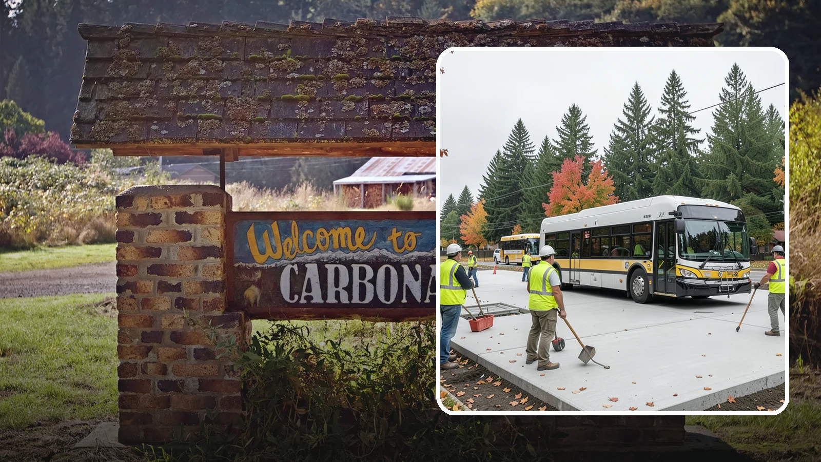 Bus Pad Construction in Carbonado, Pierce County, WA - Heavy-duty concrete bus pads that replace rutted asphalt at transit stops and layover zones.