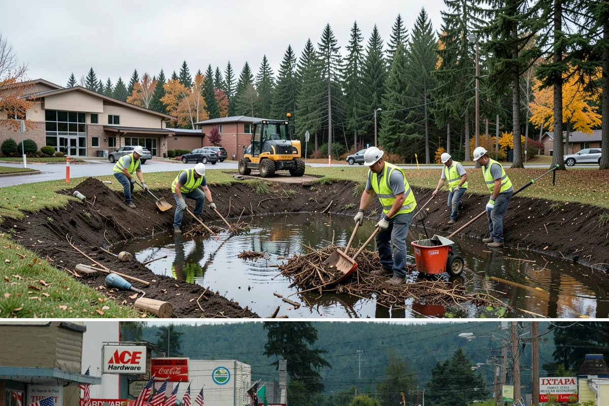Bus Pad Construction in Carnation, King County, WA - Summer construction takes advantage of longer dry windows and lighter ridership on many routes for smoother closures.