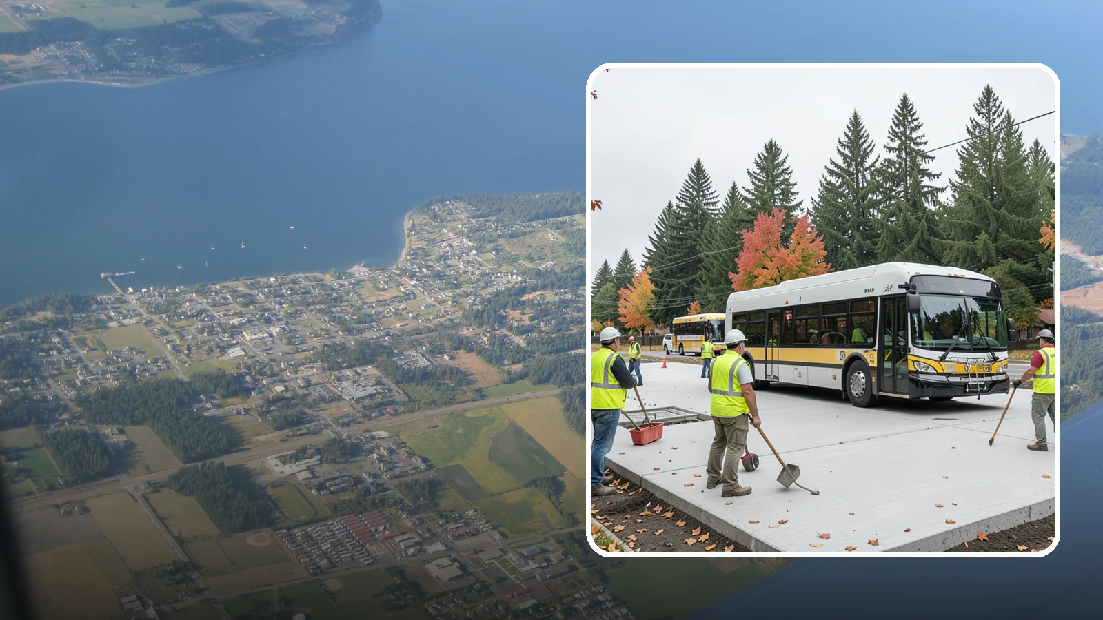 Bus Pad Construction in Coupeville, Island County, WA - Heavy-duty concrete bus pads that replace rutted asphalt at transit stops and layover zones.