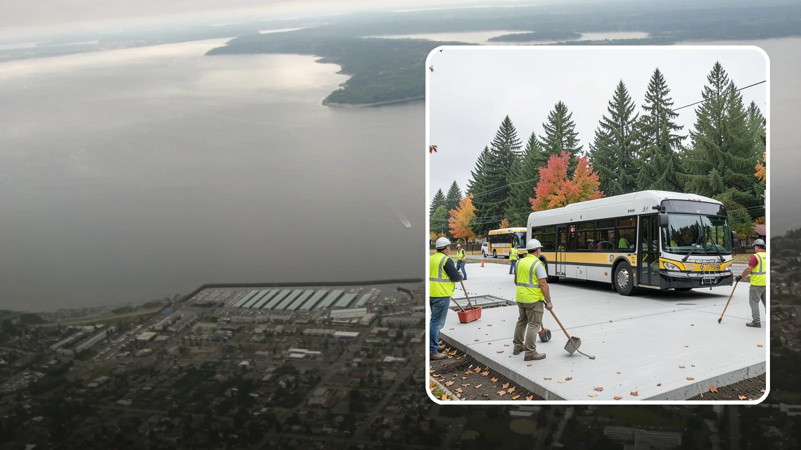 Bus Pad Construction in Des Moines, King County, WA - Heavy-duty concrete bus pads that replace rutted asphalt at transit stops and layover zones.