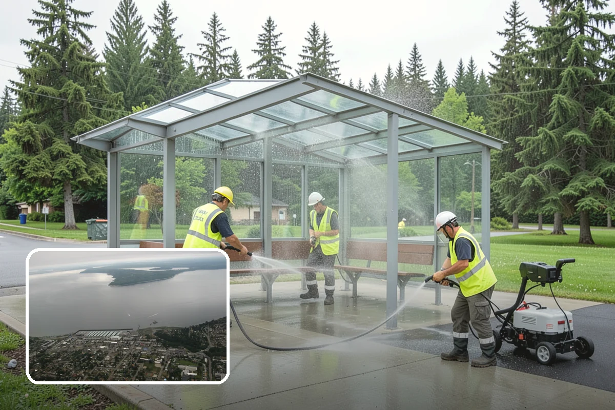 Bus Pad Construction in Des Moines, King County, WA - Withstands repeated bus axle and braking loads
