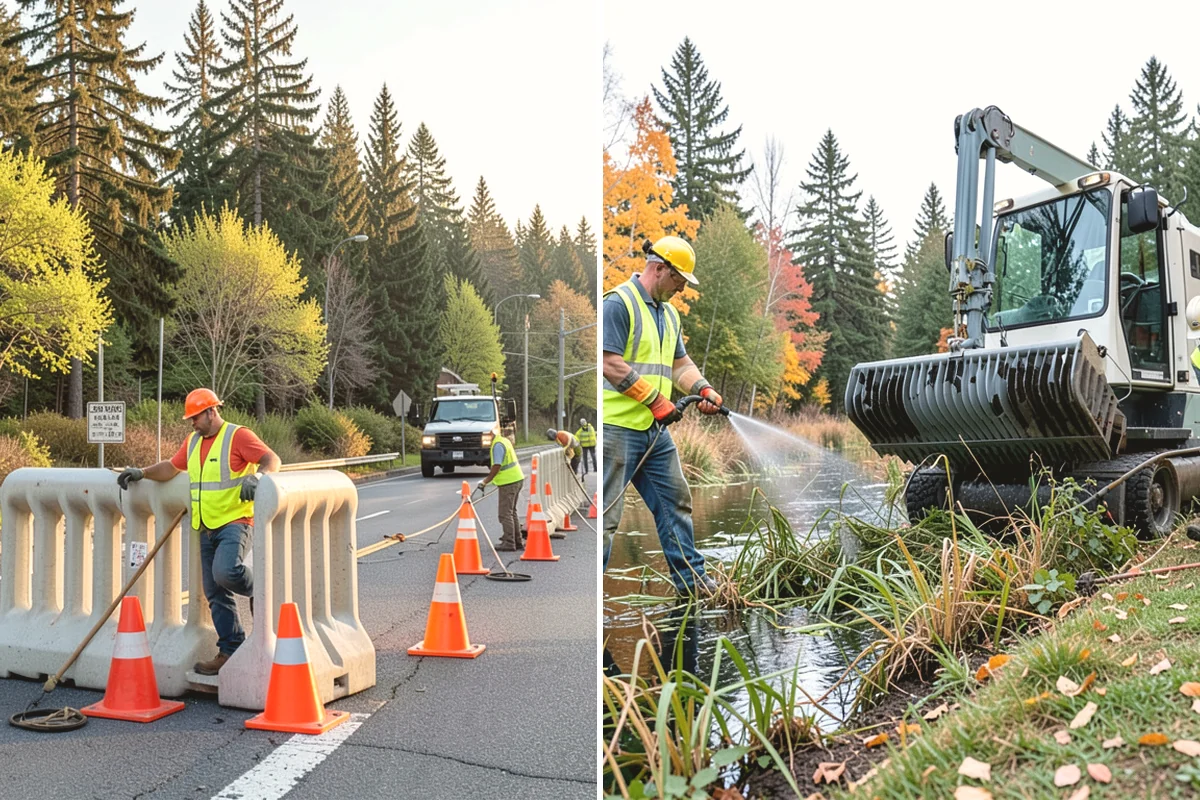 Bus Pad Construction in Duvall, King County, WA - Coordinate stop closures and detours with the transit agency
