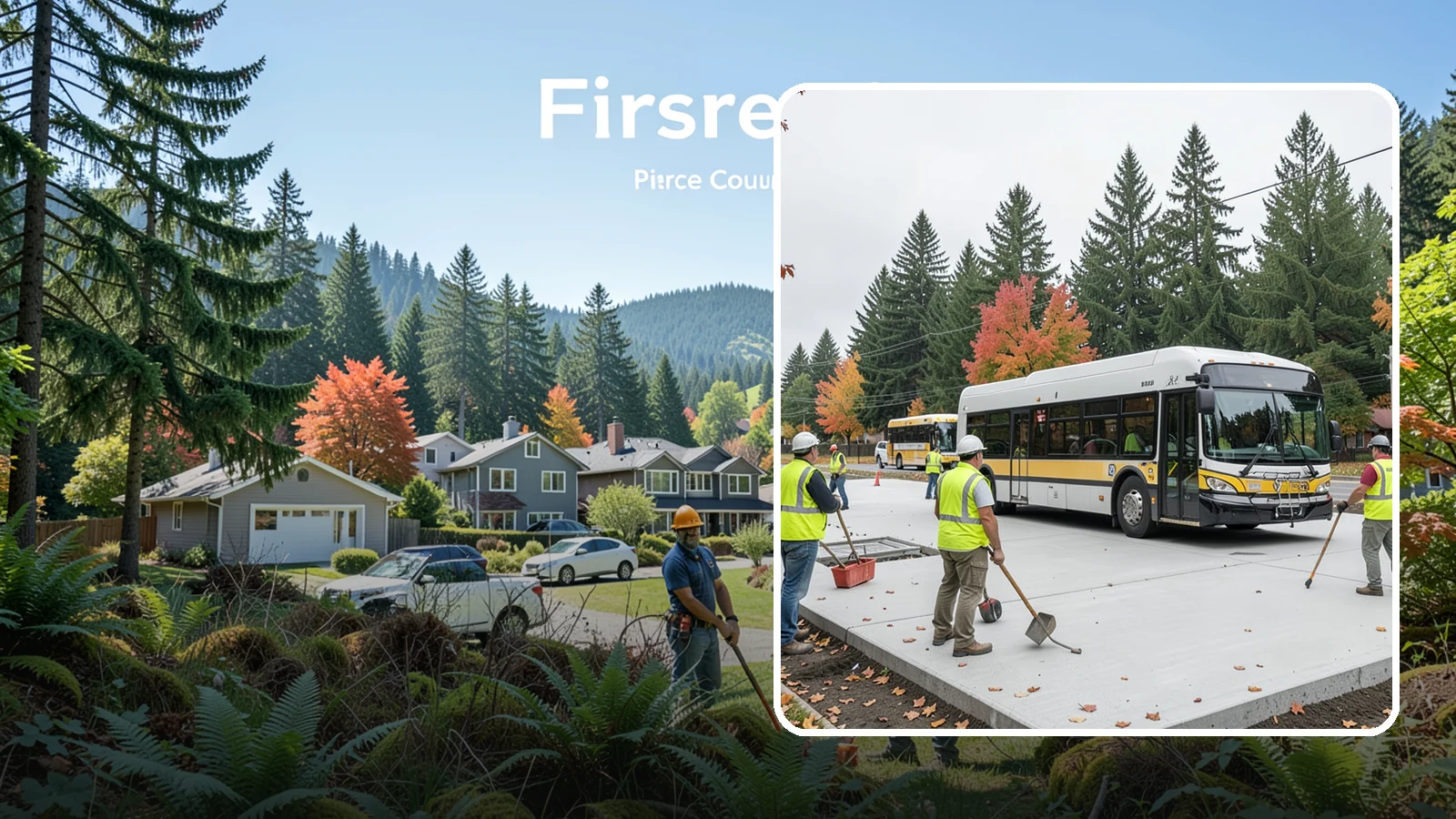 Bus Pad Construction in Fircrest, Pierce County, WA - Heavy-duty concrete bus pads that replace rutted asphalt at transit stops and layover zones.