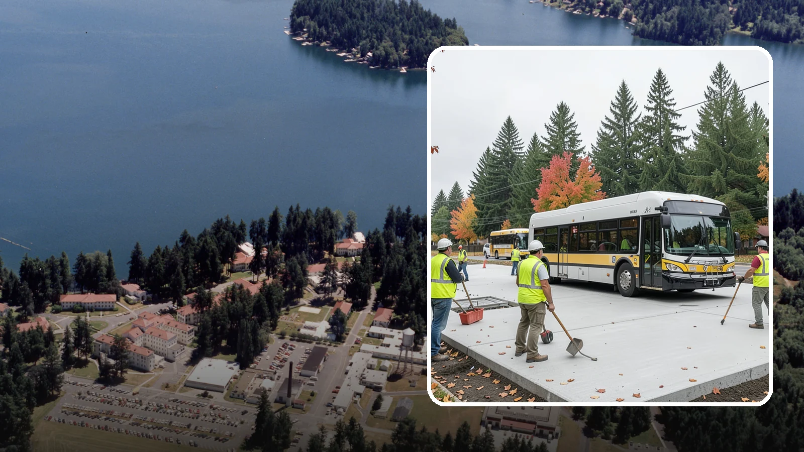 Bus Pad Construction in Lakewood, Pierce County, WA - Heavy-duty concrete bus pads that replace rutted asphalt at transit stops and layover zones.