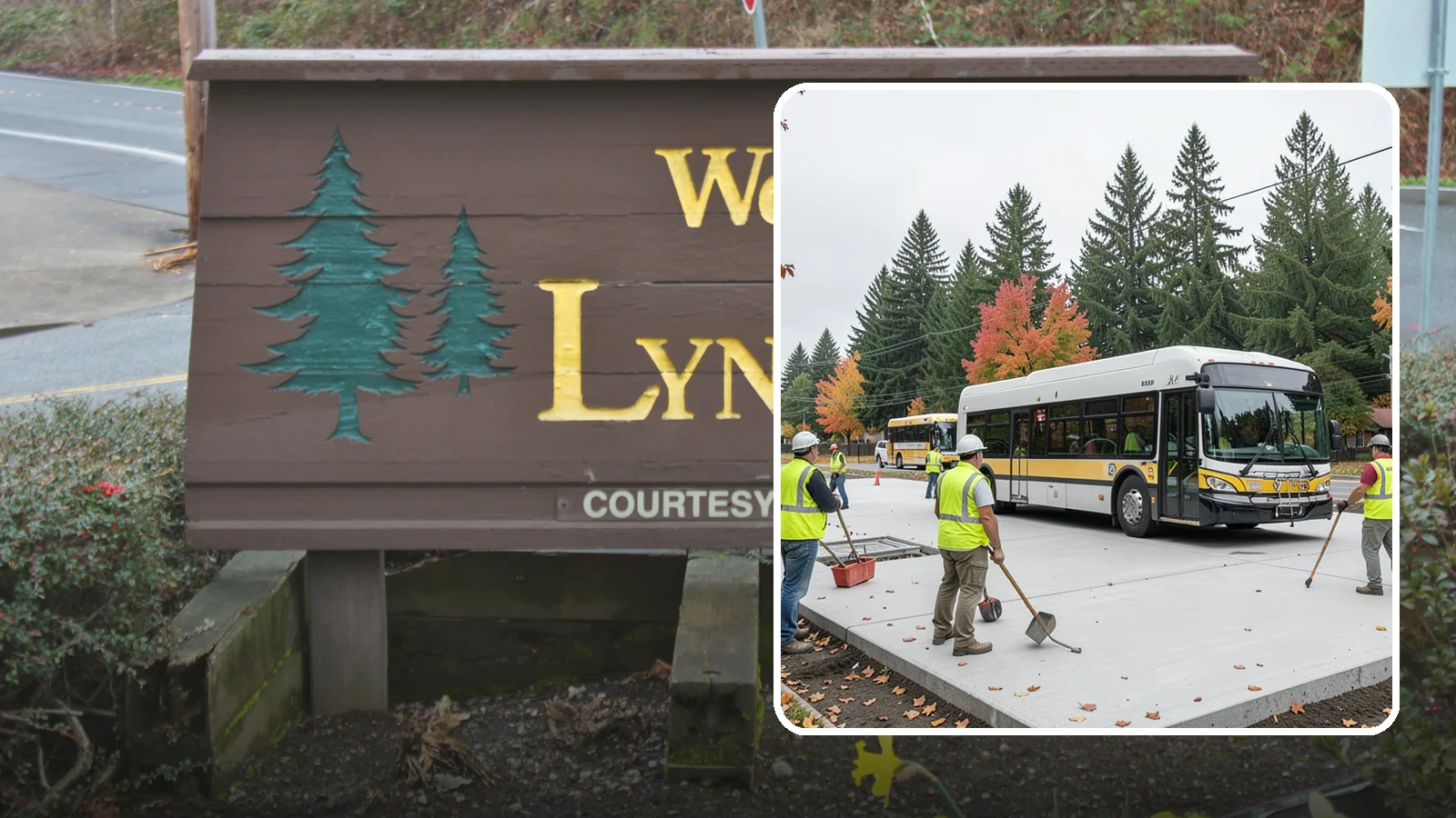 Bus Pad Construction in Lynnwood, Snohomish County, WA - Heavy-duty concrete bus pads that replace rutted asphalt at transit stops and layover zones.