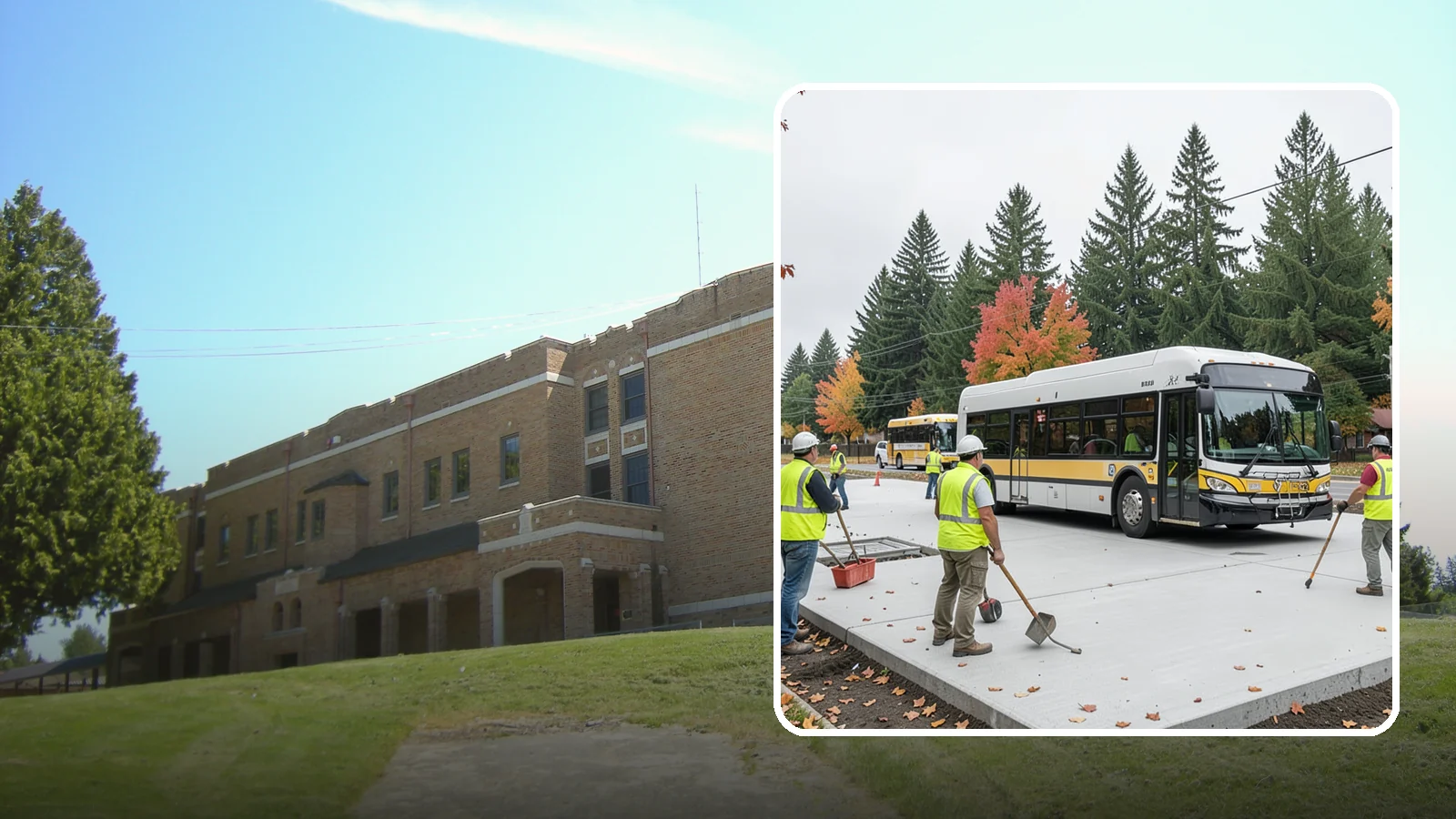 Bus Pad Construction in Maple Valley, King County, WA - Heavy-duty concrete bus pads that replace rutted asphalt at transit stops and layover zones.
