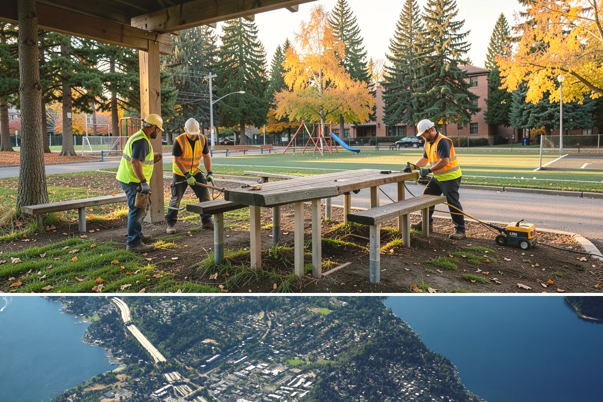 Bus Pad Construction in Mercer Island, King County, WA - Summer construction takes advantage of longer dry windows and lighter ridership on many routes for smoother closures.