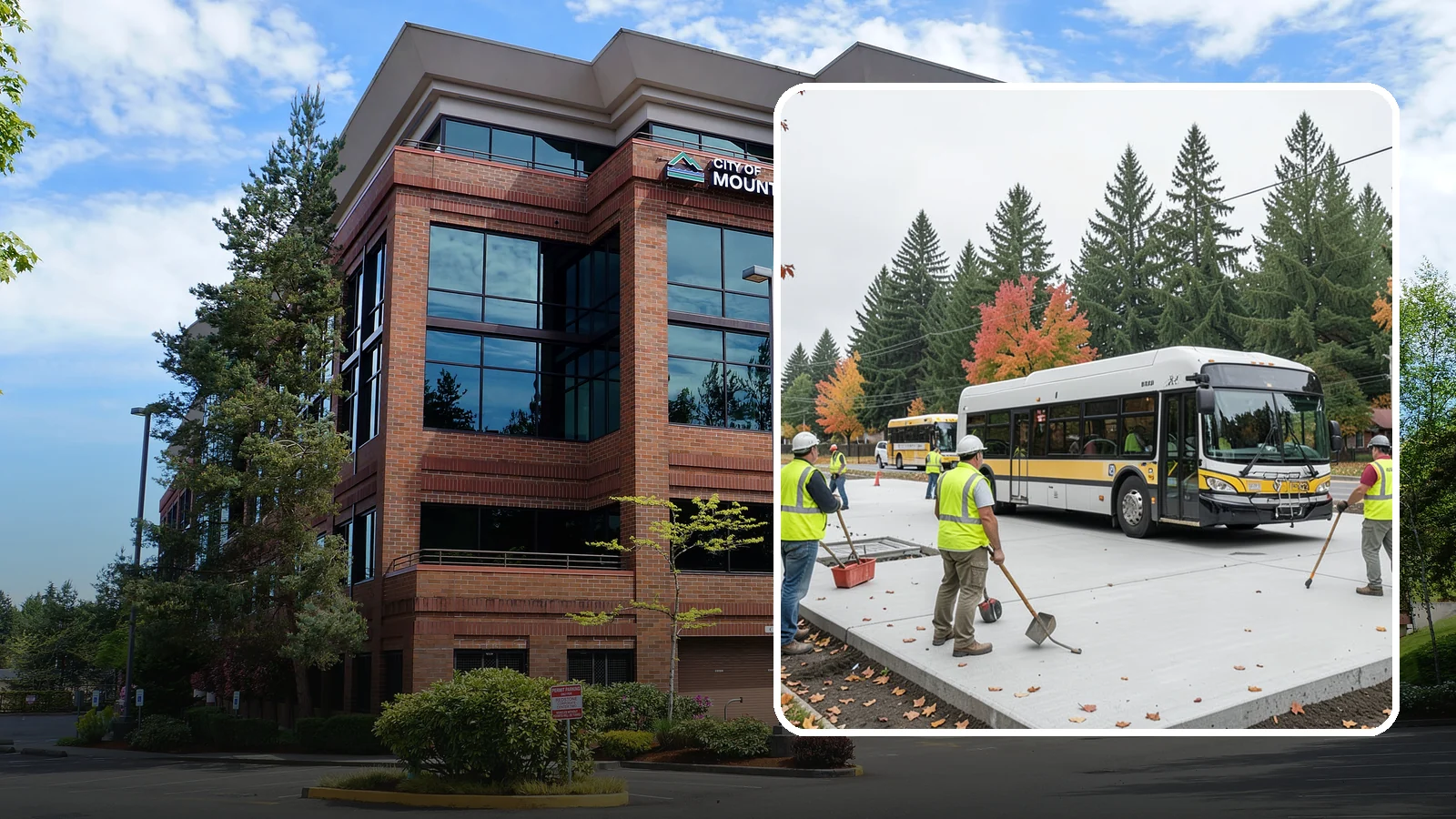 Bus Pad Construction in Mountlake Terrace, Snohomish County, WA - Heavy-duty concrete bus pads that replace rutted asphalt at transit stops and layover zones.