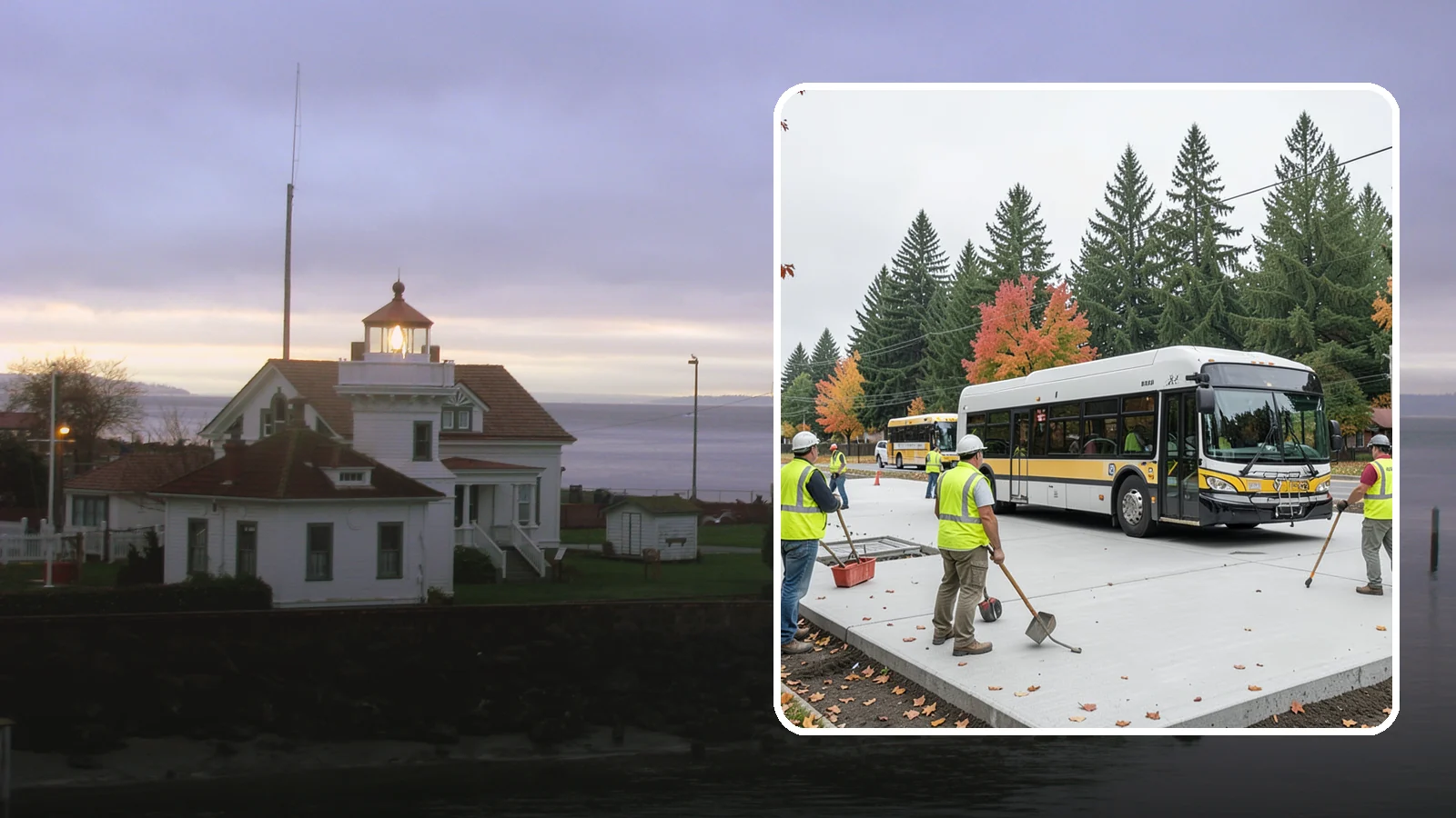 Bus Pad Construction in Mukilteo, Snohomish County, WA - Heavy-duty concrete bus pads that replace rutted asphalt at transit stops and layover zones.