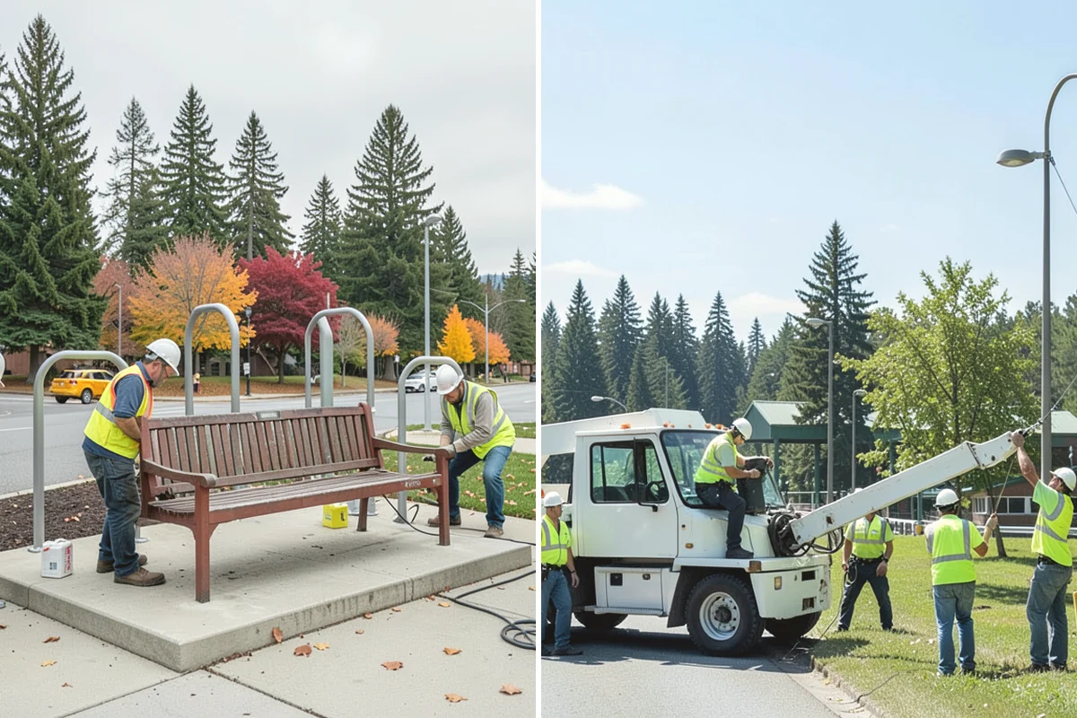 Bus Pad Construction in North Bend, King County, WA - Coordinate stop closures and detours with the transit agency