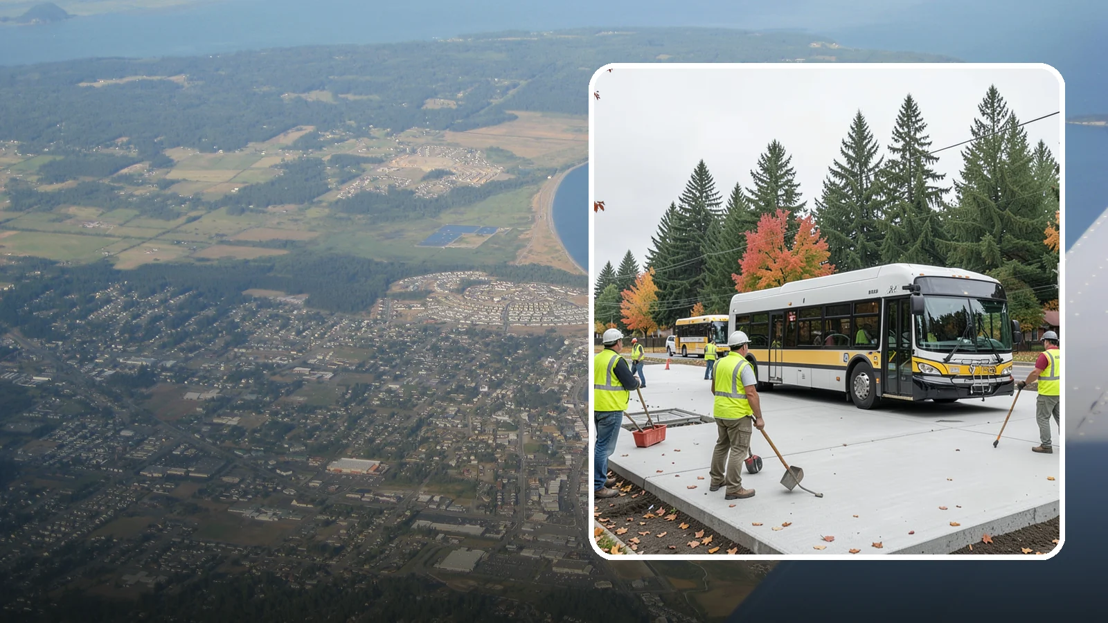 Bus Pad Construction in Oak Harbor, Island County, WA - Heavy-duty concrete bus pads that replace rutted asphalt at transit stops and layover zones.