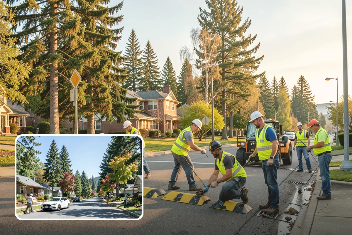 Bus Pad Construction in Orting, Pierce County, WA - Withstands repeated bus axle and braking loads