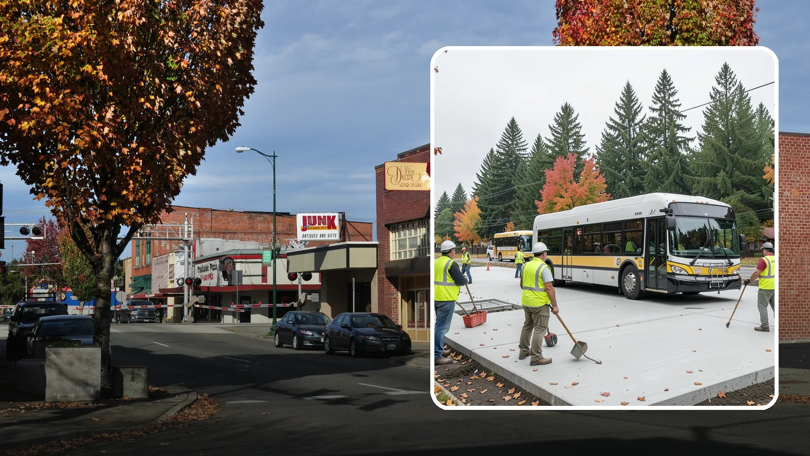 Bus Pad Construction in Puyallup, Pierce County, WA - Heavy-duty concrete bus pads that replace rutted asphalt at transit stops and layover zones.