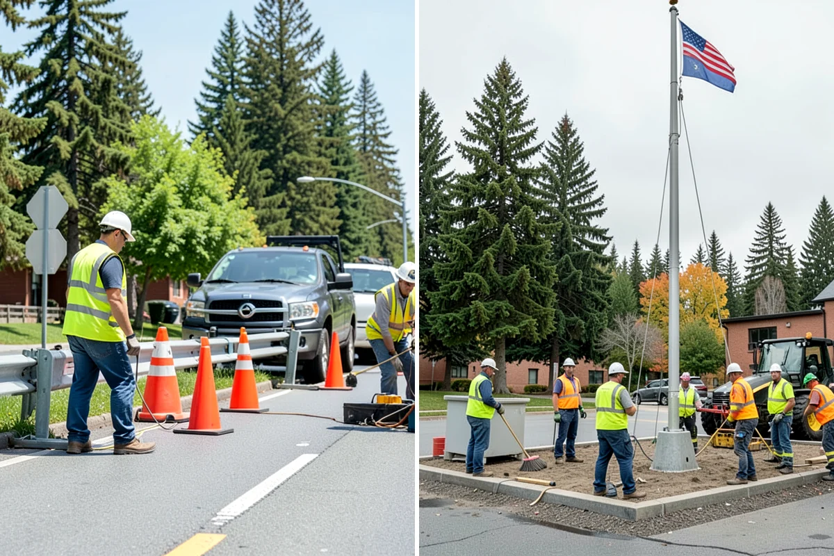 Bus Pad Construction in Puyallup, Pierce County, WA - Coordinate stop closures and detours with the transit agency