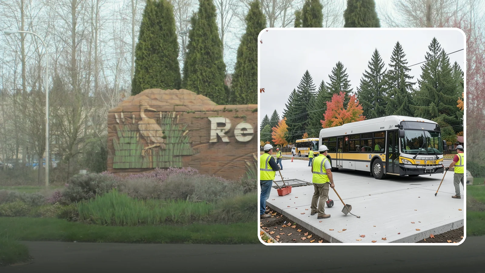 Bus Pad Construction in Renton, King County, WA - Heavy-duty concrete bus pads that replace rutted asphalt at transit stops and layover zones.