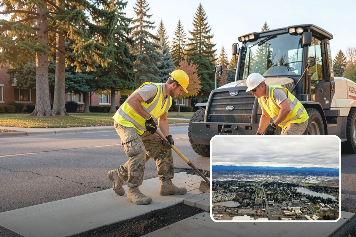 Bus Pad Construction in SeaTac, King County, WA - Withstands repeated bus axle and braking loads