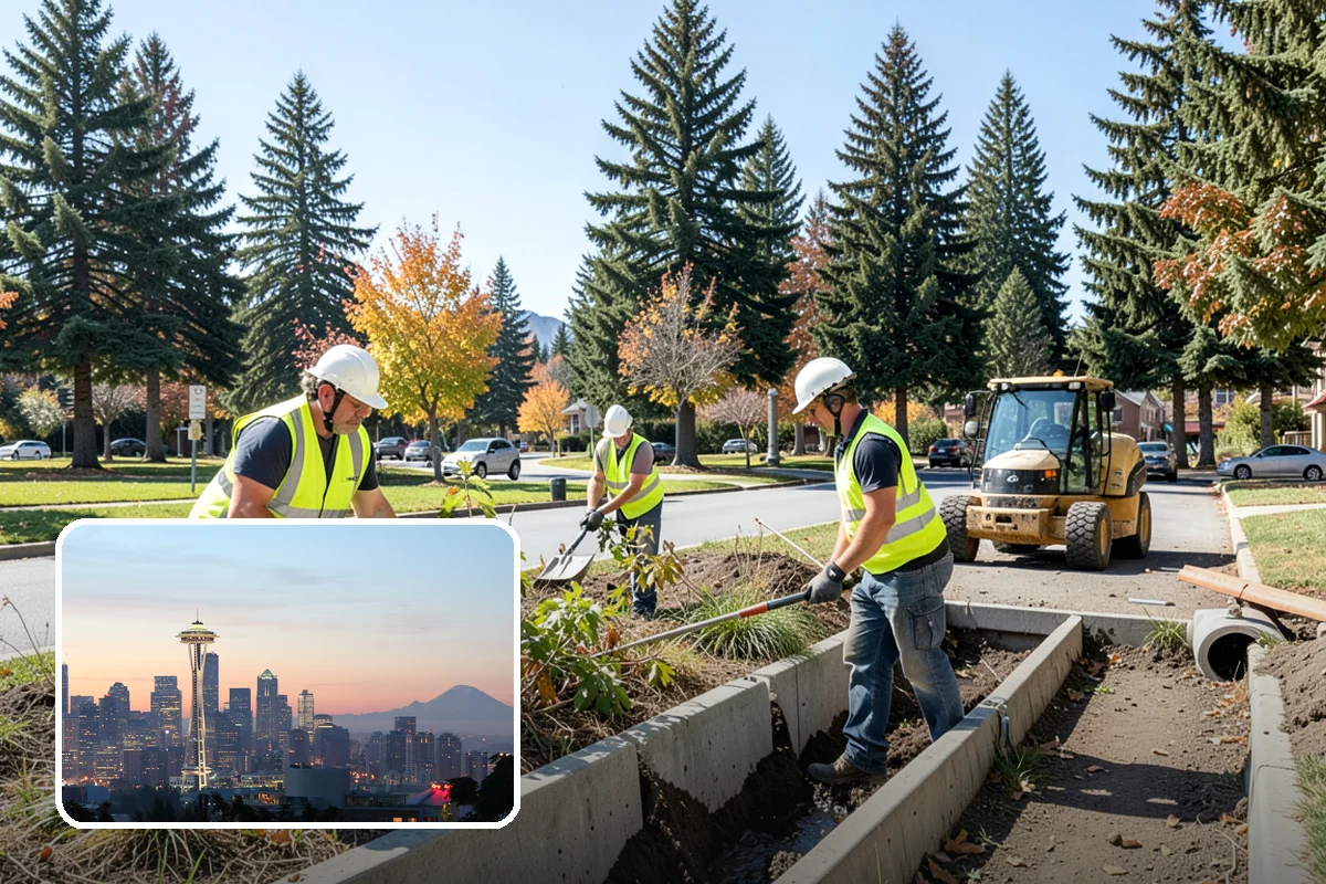 Bus Pad Construction in Seattle, King County, WA - Withstands repeated bus axle and braking loads