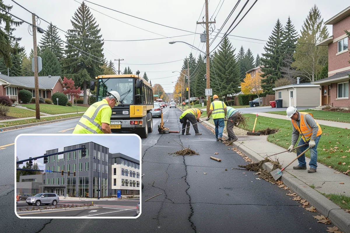 Bus Pad Construction in Shoreline, King County, WA - Withstands repeated bus axle and braking loads