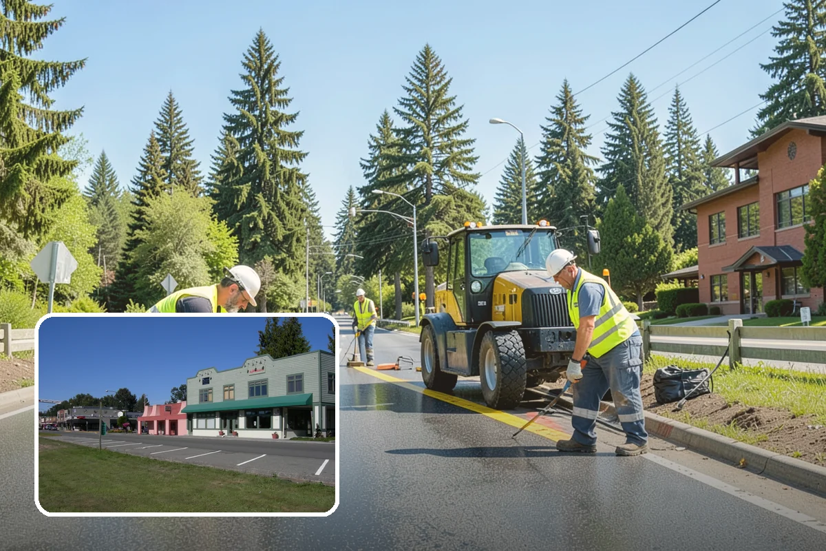 Bus Pad Construction in Snoqualmie, King County, WA - Withstands repeated bus axle and braking loads