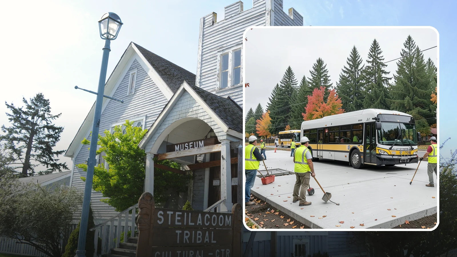 Bus Pad Construction in Steilacoom, Pierce County, WA - Heavy-duty concrete bus pads that replace rutted asphalt at transit stops and layover zones.