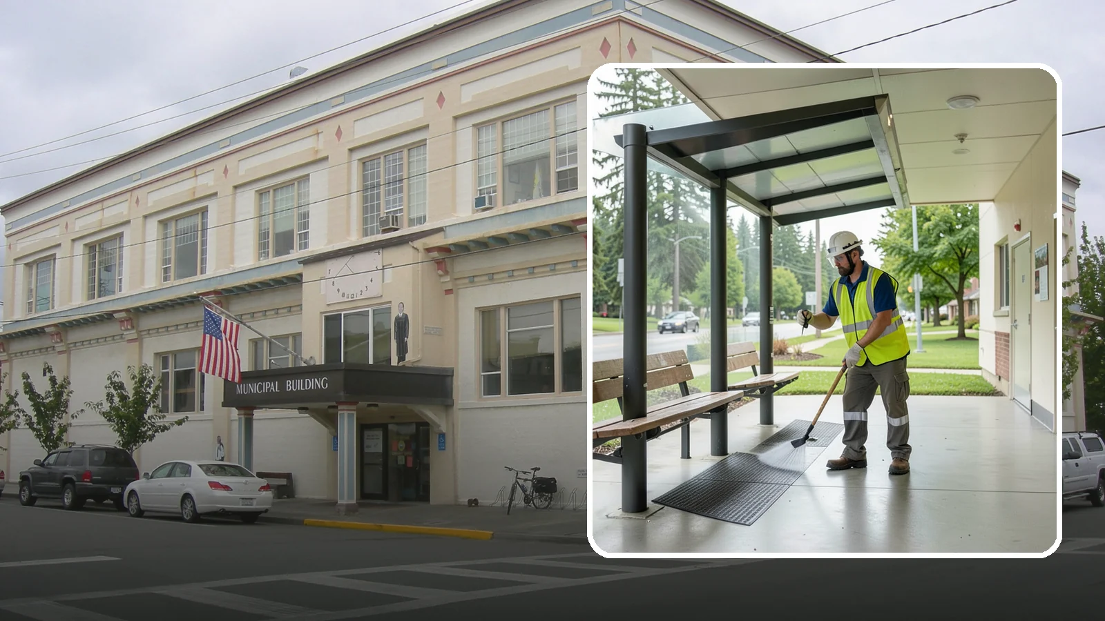 Bus Stop Cleaning in Anacortes, Skagit County, WA - Keep bus stops, benches, and boarding pads clean and sanitary for daily transit riders.
