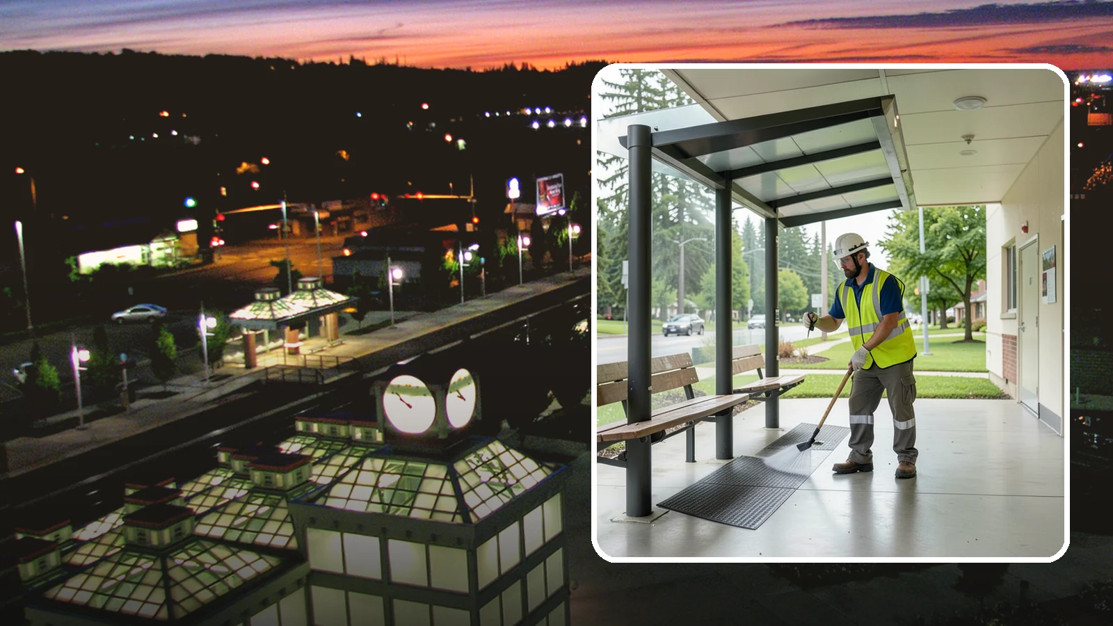 Bus Stop Cleaning in Auburn, King County, WA - Keep bus stops, benches, and boarding pads clean and sanitary for daily transit riders.