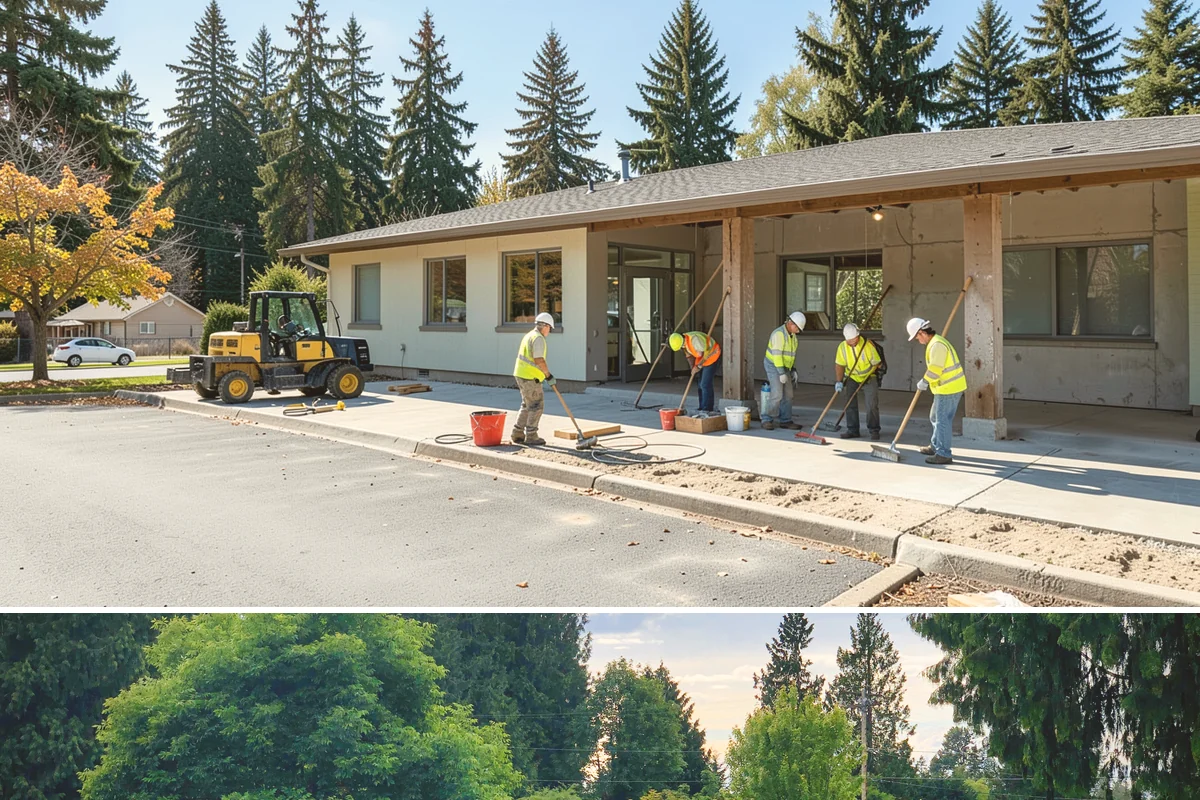 Bus Stop Cleaning in Bonney Lake, Pierce County, WA - Bus-stop cleaning runs year-round, with increased frequency valuable through wet fall and winter months when tracked-in grime...