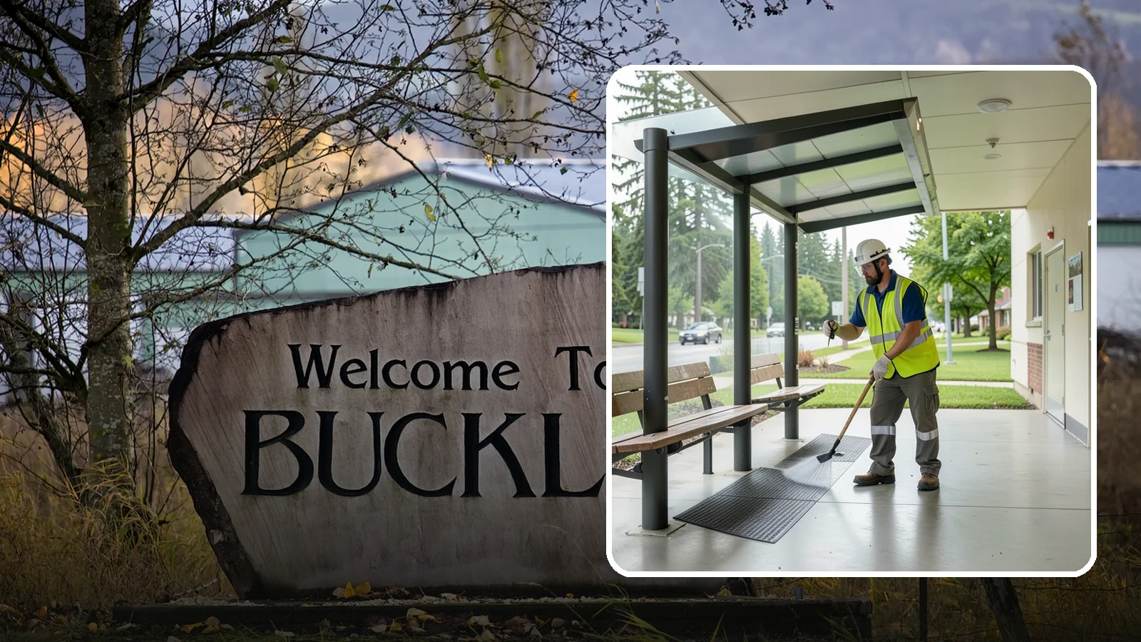 Bus Stop Cleaning in Buckley, Pierce County, WA - Keep bus stops, benches, and boarding pads clean and sanitary for daily transit riders.
