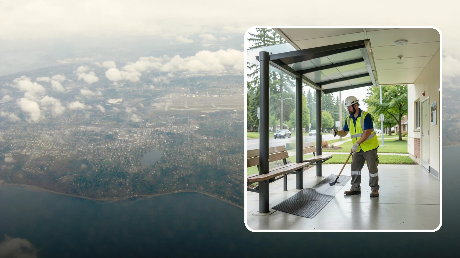 Bus Stop Cleaning in Burien, King County, WA - Keep bus stops, benches, and boarding pads clean and sanitary for daily transit riders.