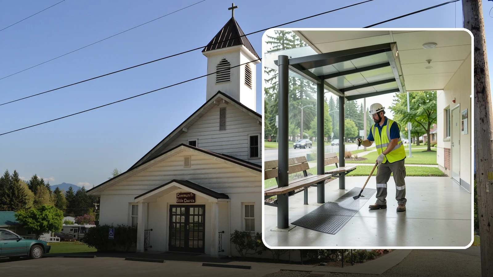 Bus Stop Cleaning in Concrete, Skagit County, WA - Keep bus stops, benches, and boarding pads clean and sanitary for daily transit riders.