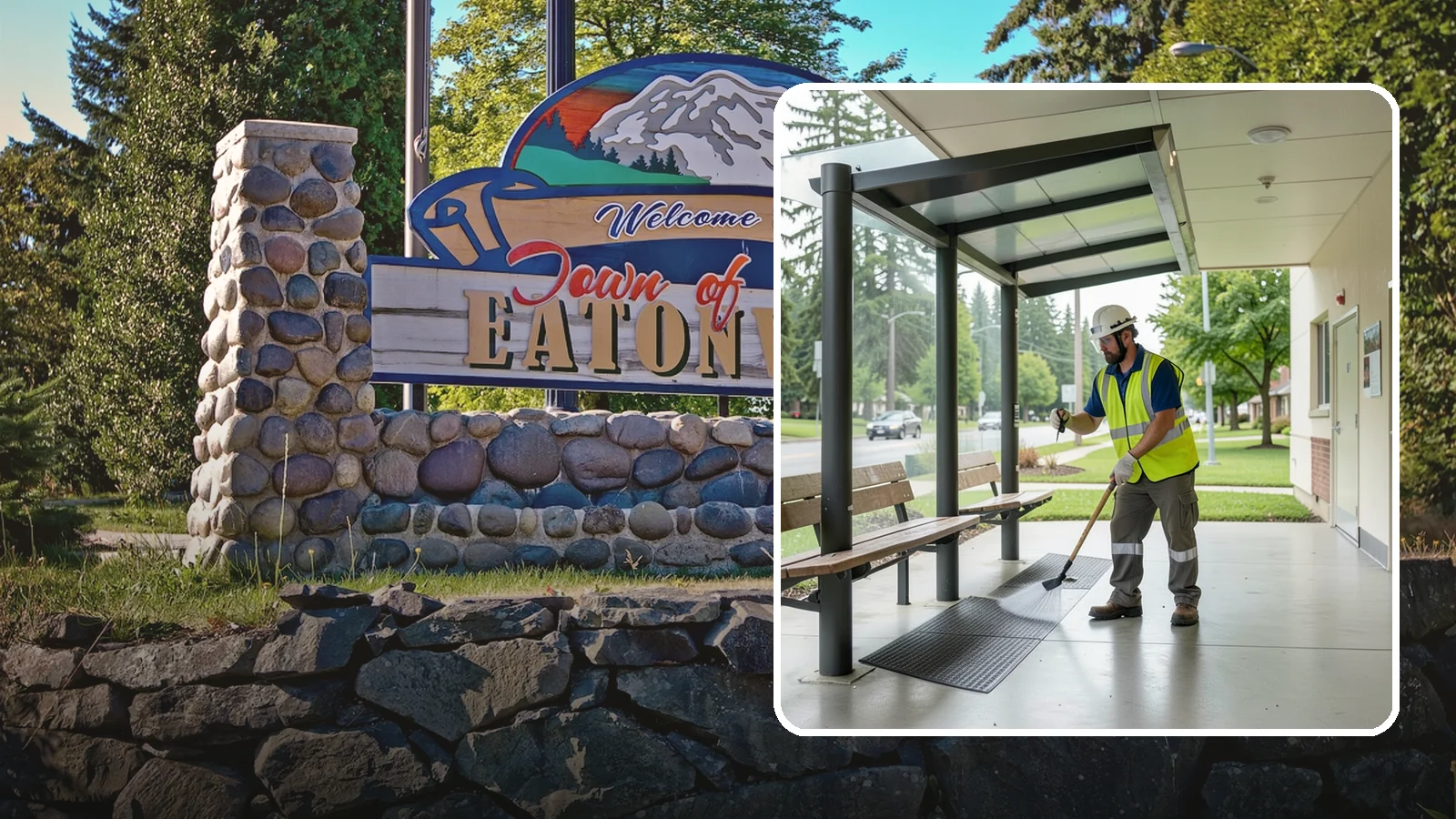 Bus Stop Cleaning in Eatonville, Pierce County, WA - Keep bus stops, benches, and boarding pads clean and sanitary for daily transit riders.