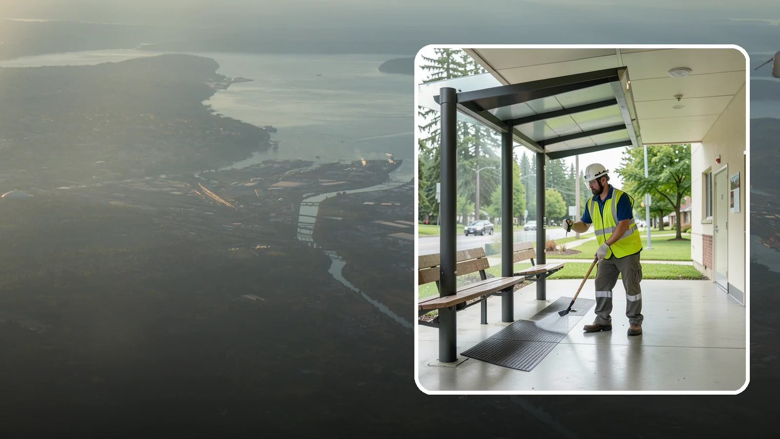 Bus Stop Cleaning in Fife, Pierce County, WA - Keep bus stops, benches, and boarding pads clean and sanitary for daily transit riders.