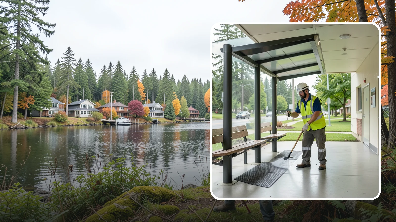 Bus Stop Cleaning in La Conner, Skagit County, WA - Keep bus stops, benches, and boarding pads clean and sanitary for daily transit riders.