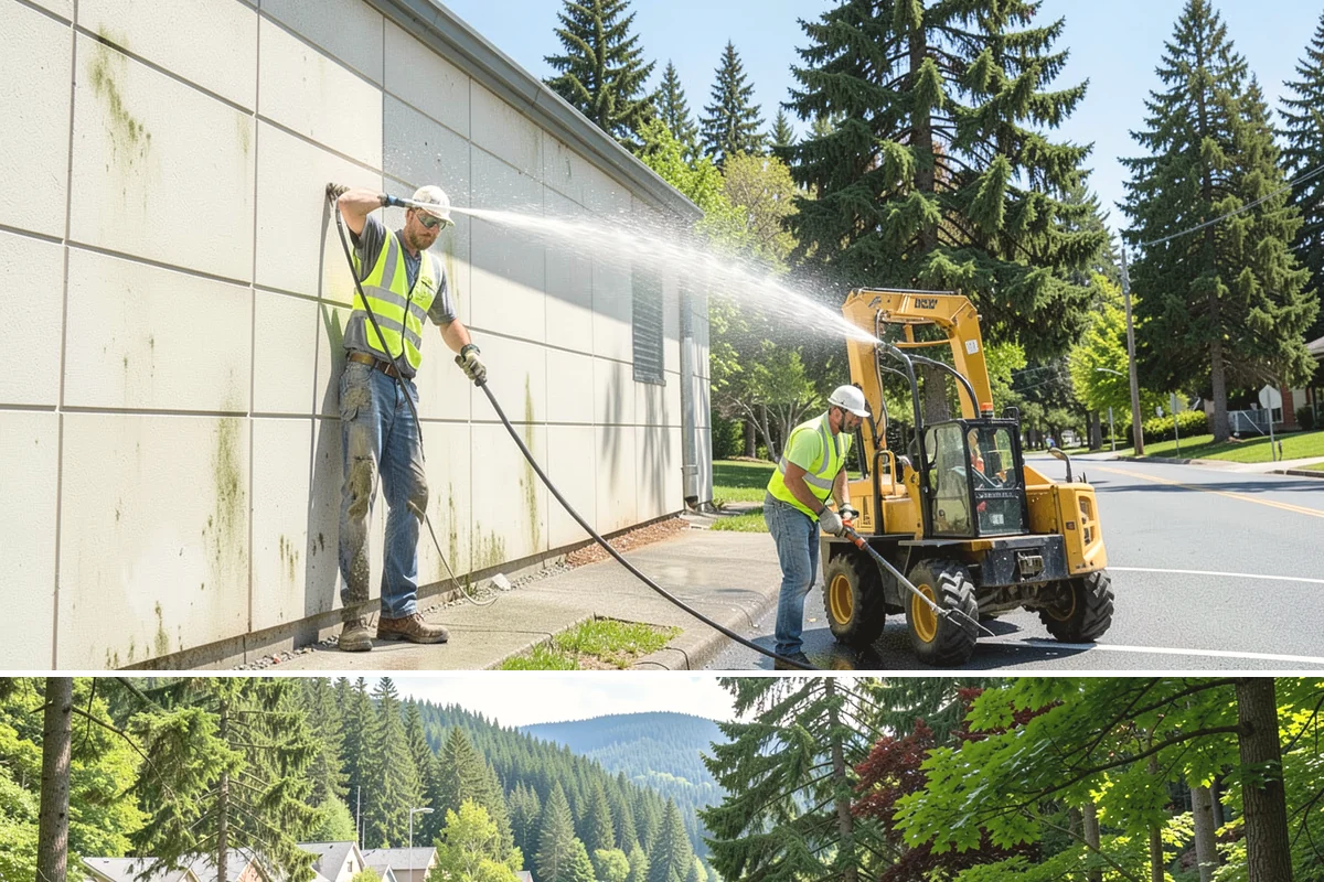 Bus Stop Cleaning in Lake Forest Park, King County, WA - Bus-stop cleaning runs year-round, with increased frequency valuable through wet fall and winter months when tracked-in grime...