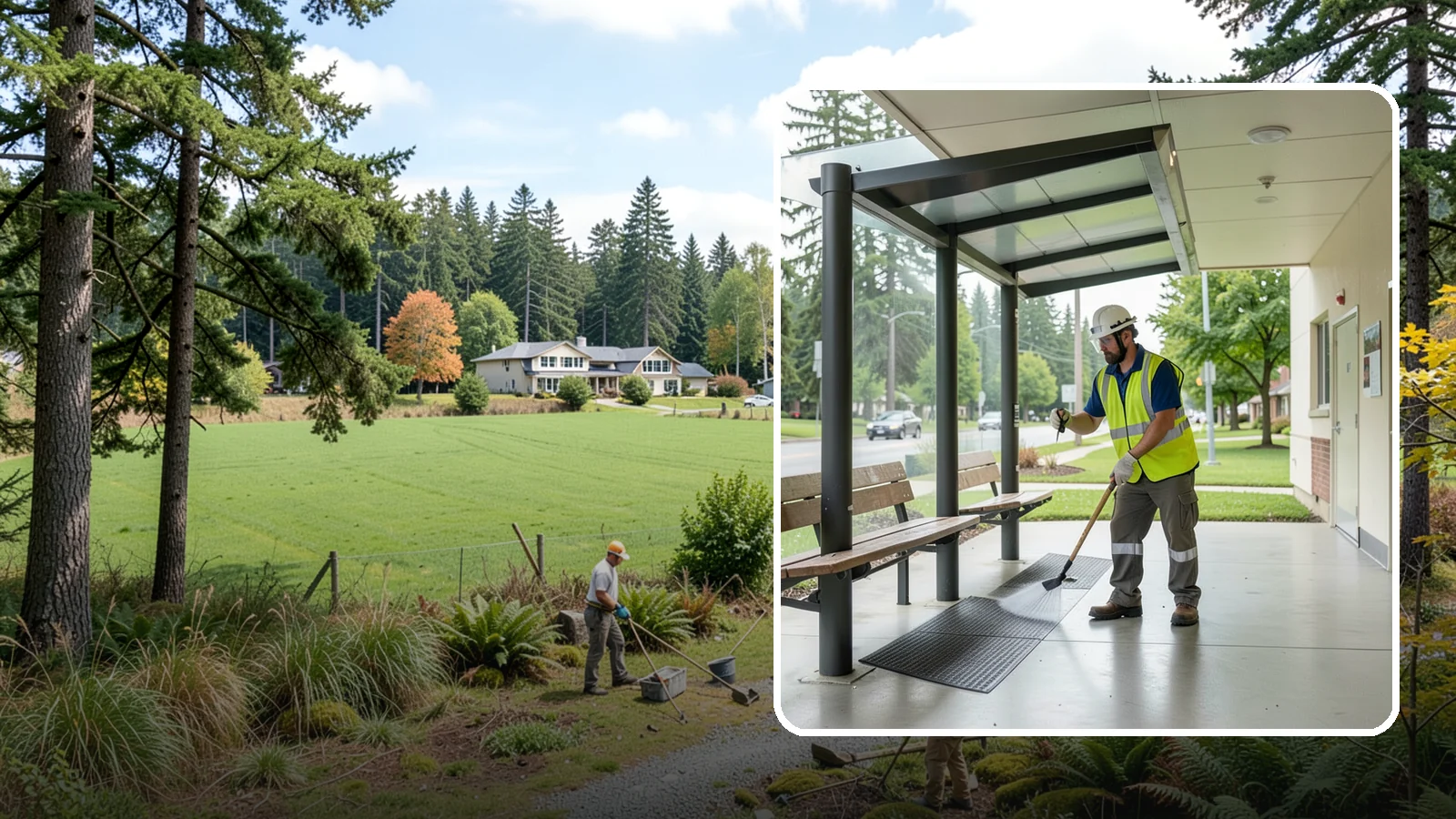 Bus Stop Cleaning in Lyman, Skagit County, WA - Keep bus stops, benches, and boarding pads clean and sanitary for daily transit riders.
